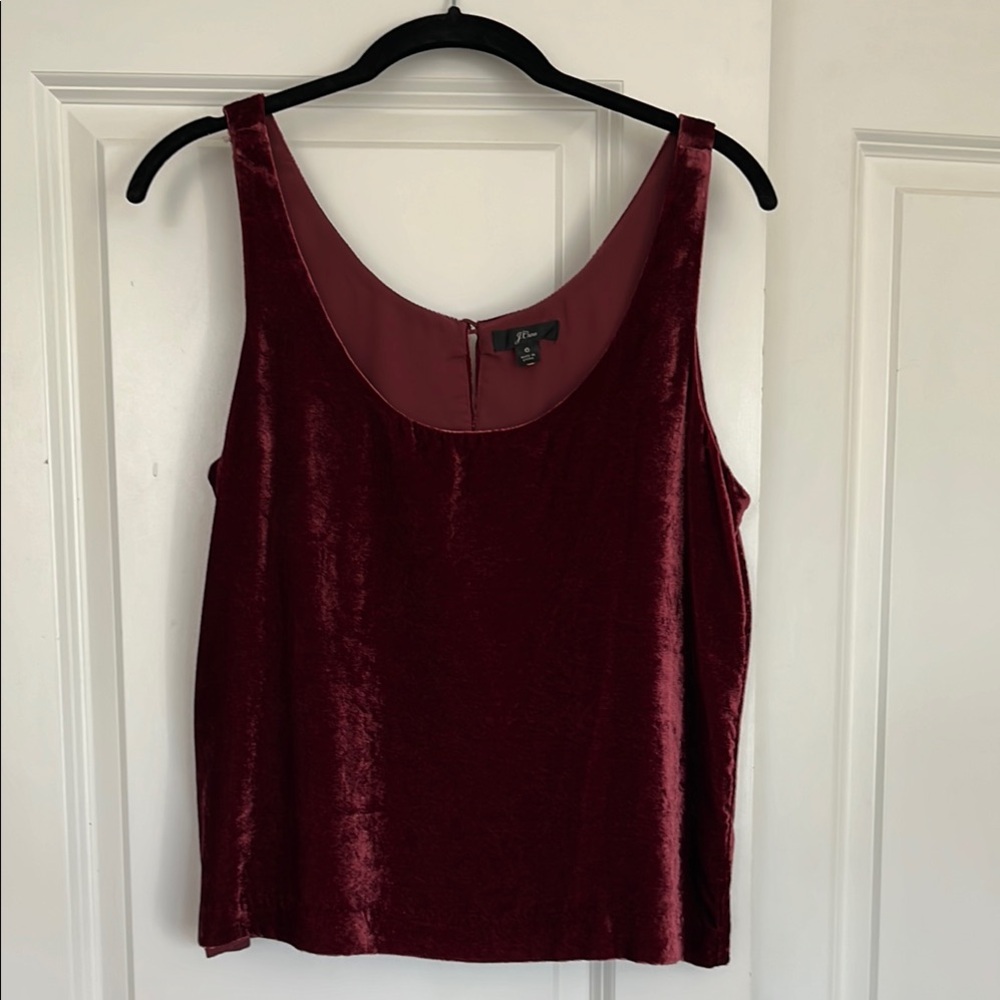 J.Crew Velvet Burgundy Sleeveless Top